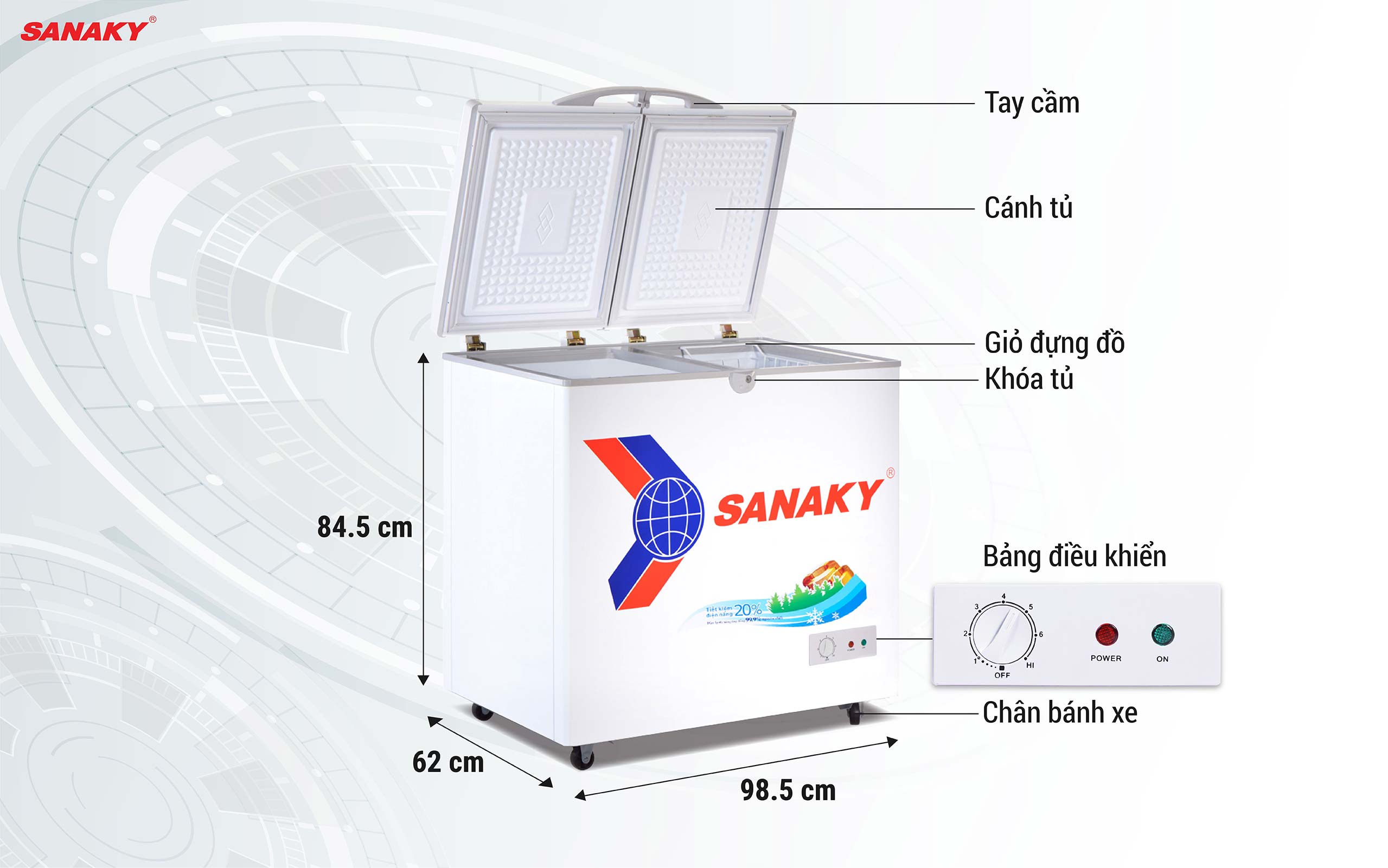 Tủ Đông Sanaky VH-2599A1 208 lít 1 ngăn 2 cánh Tủ Đông Sanaky VH-2599A1 208 lít 1 ngăn 2 cánh