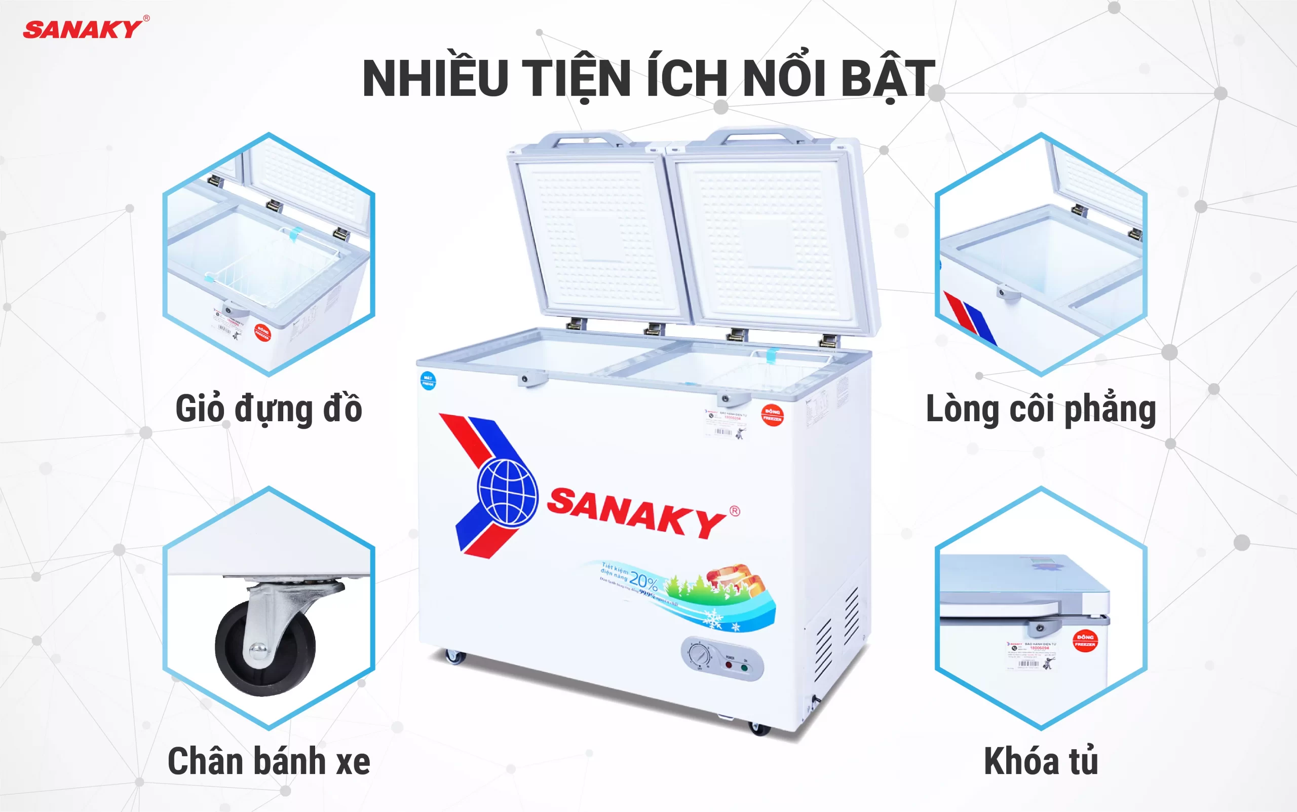 Tủ còn sở hữu nhiều tiện ích nổi bật khác