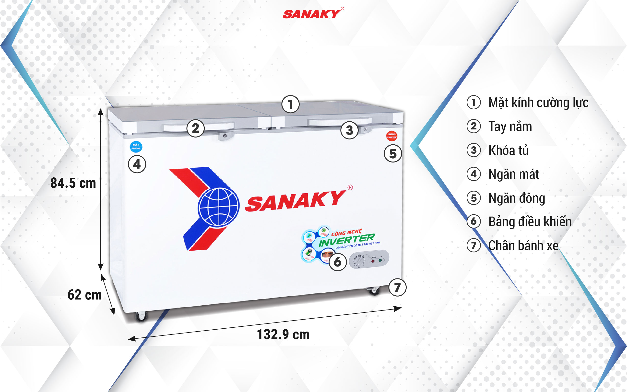 Tủ Đông Sanaky inverter VH-4099W4K 280 lít, 2 ngăn, 2 cánh