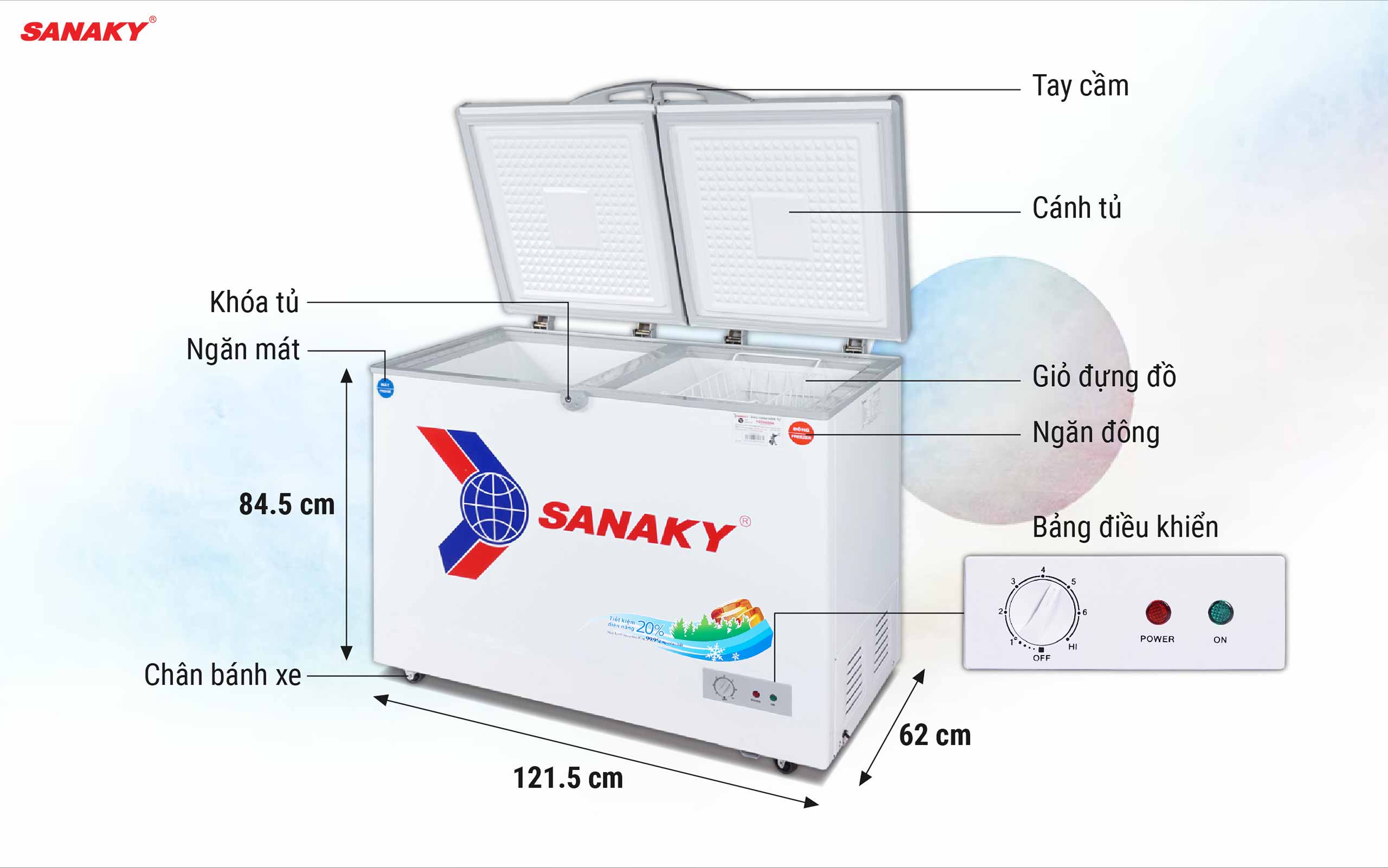 Tủ Đông Sanaky VH-3699W1 260 lít 2 ngăn 2 cánh Tủ Đông Sanaky VH-3699W1 260 lít 2 ngăn 2 cánh