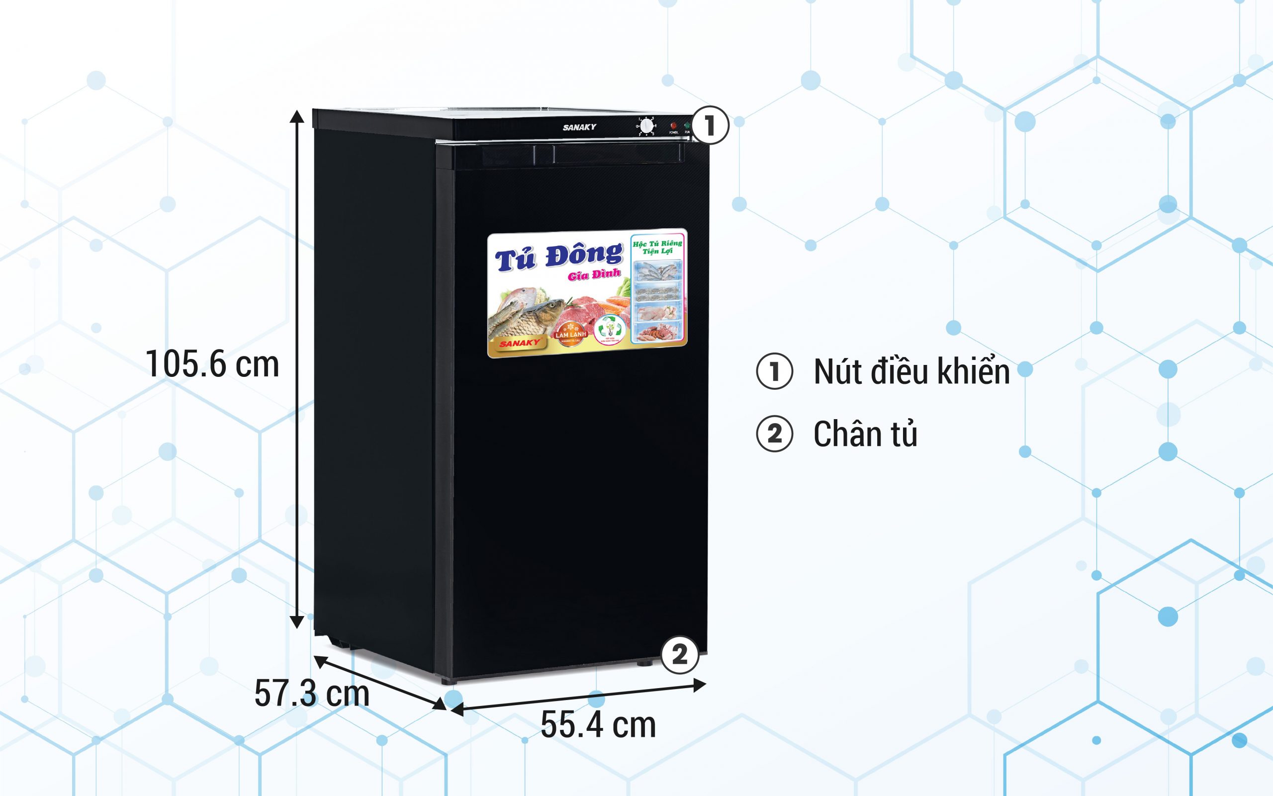 Tủ Đông Đứng Sanaky VH-160K 118 lít Tủ Đông Đứng Sanaky VH-160K 118 lít