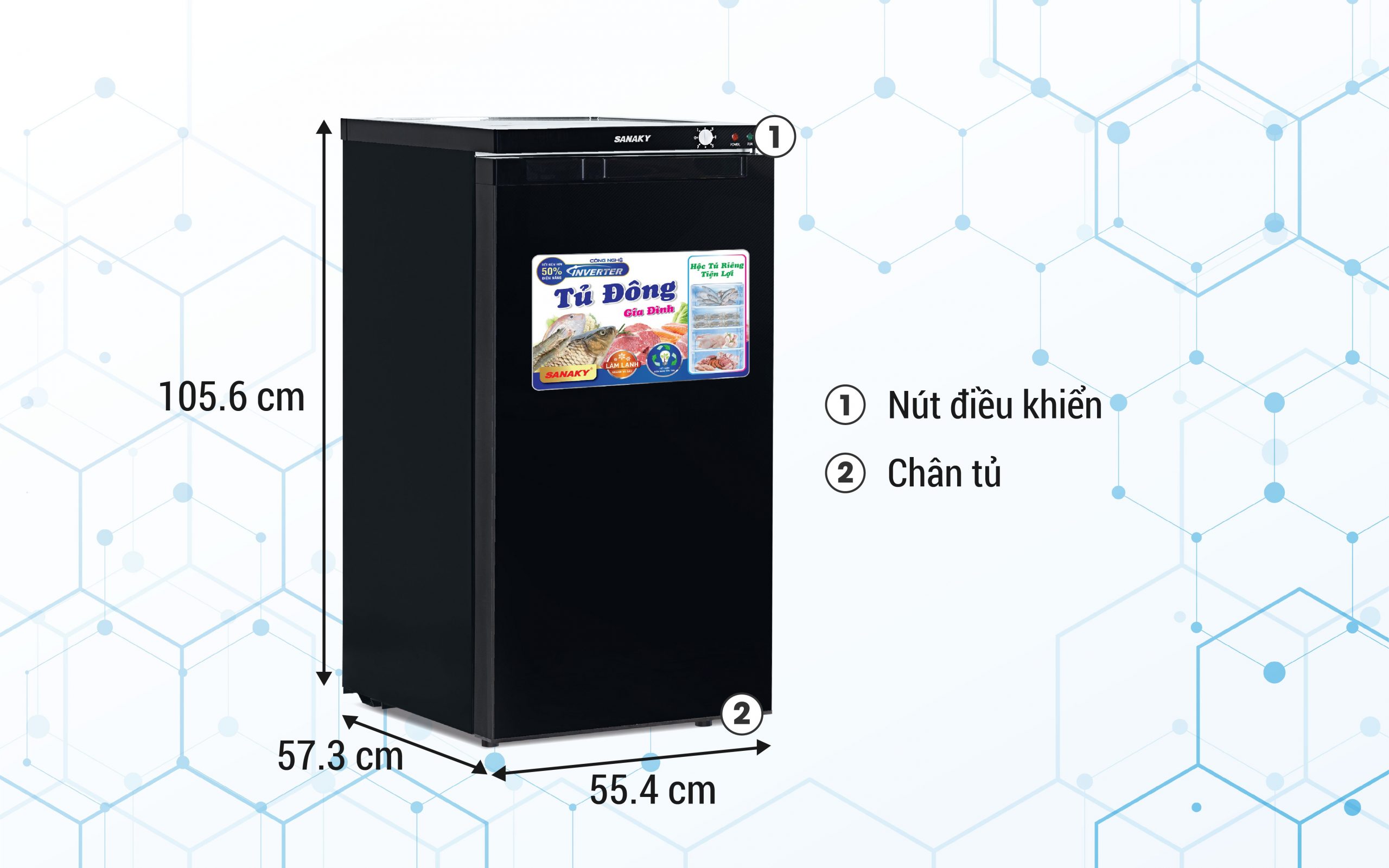 Tủ Đông Đứng Sanaky VH-160K3 118 lít