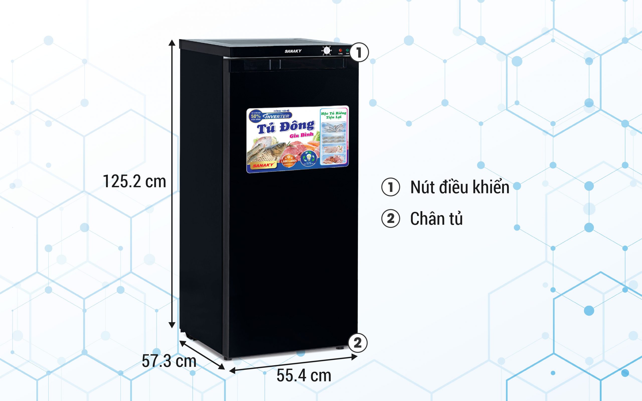 Tủ Đông Đứng Sanaky VH-180K3/VD3 150 lít