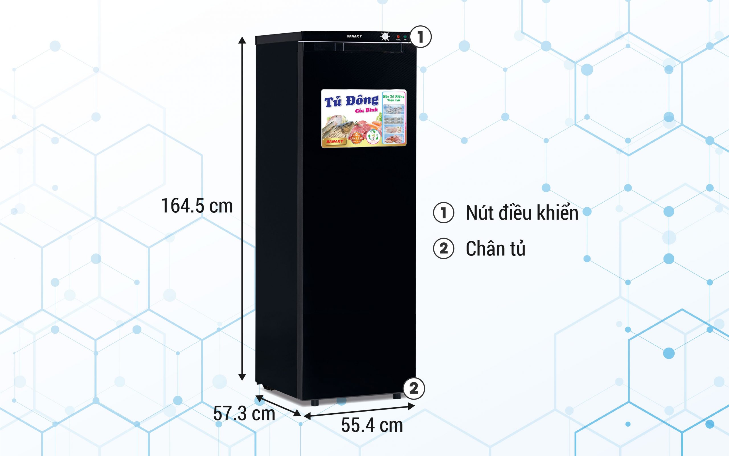 Tủ Đông Đứng Sanaky VH-230K 230 lít