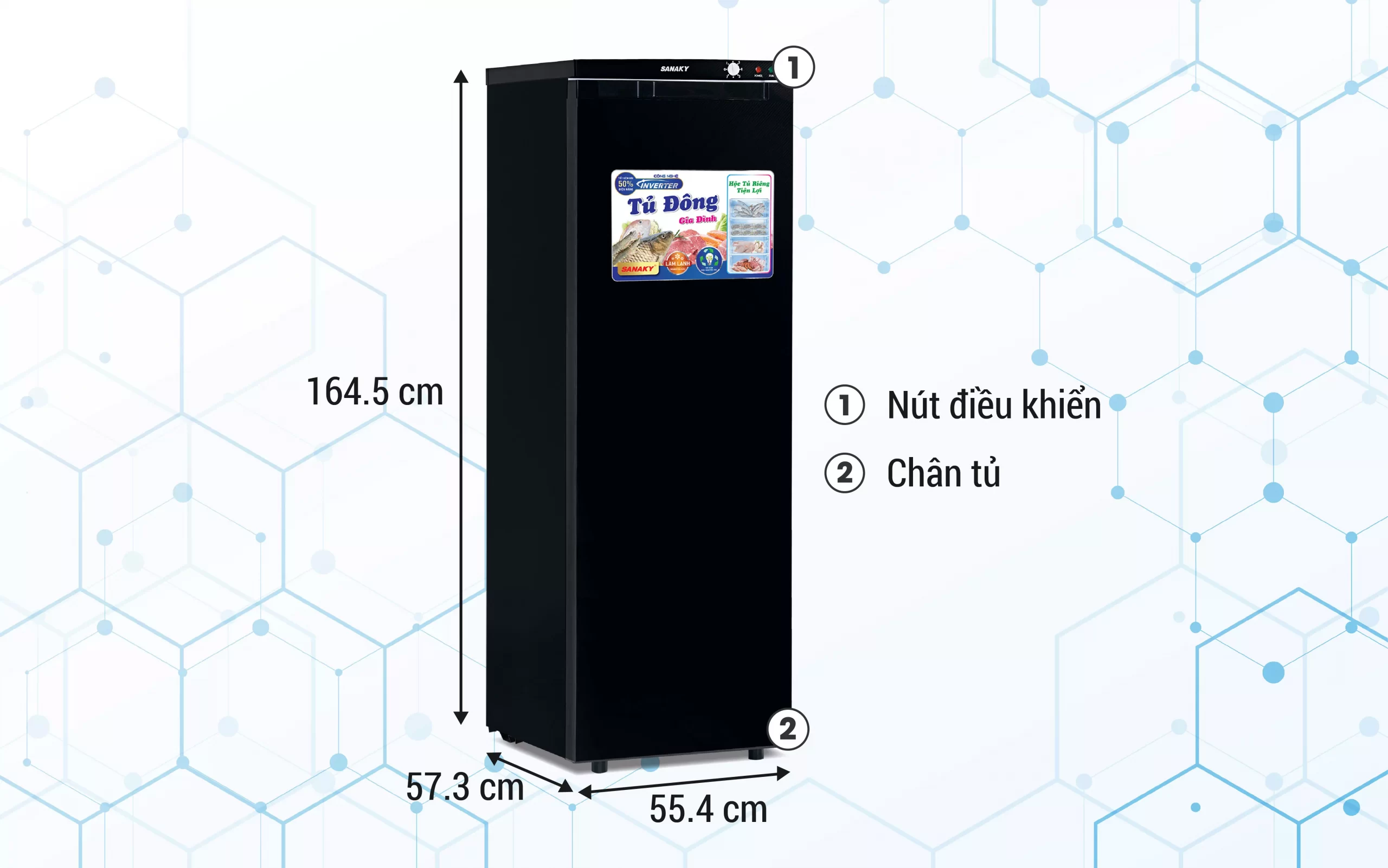 Tủ Đông Đứng Sanaky VH-230K3/VD3 213 lít