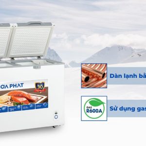 Tủ đông Hòa Phát sử dụng dàn lạnh bằng đồng và gas R600a